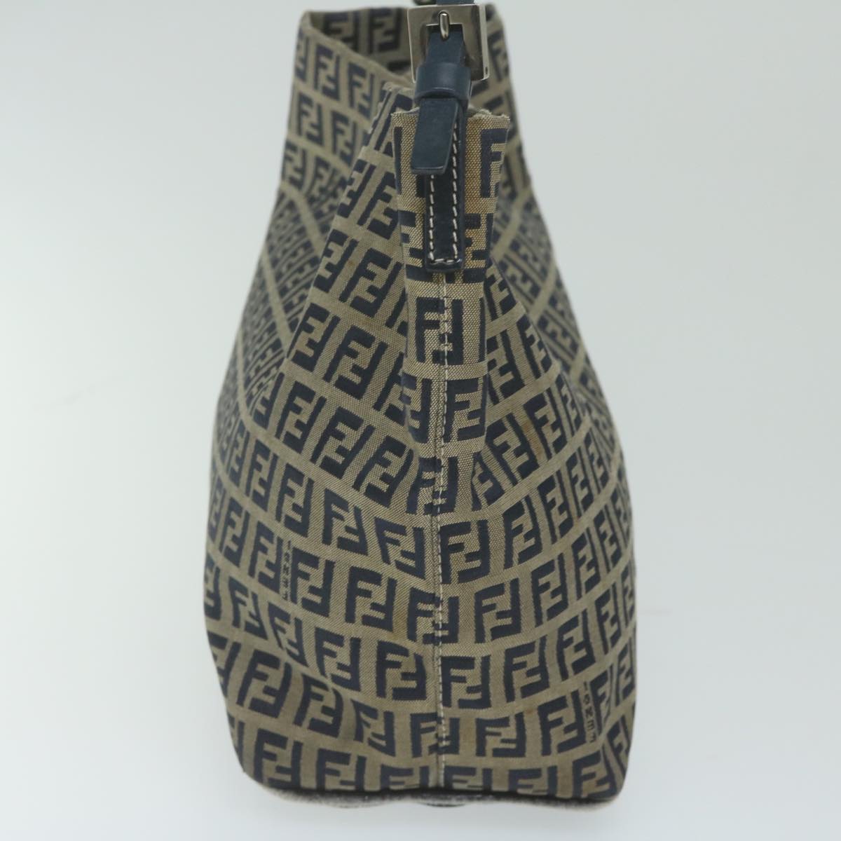 FENDI Zucchino Canvas Shoulder Bag Navy fm3014