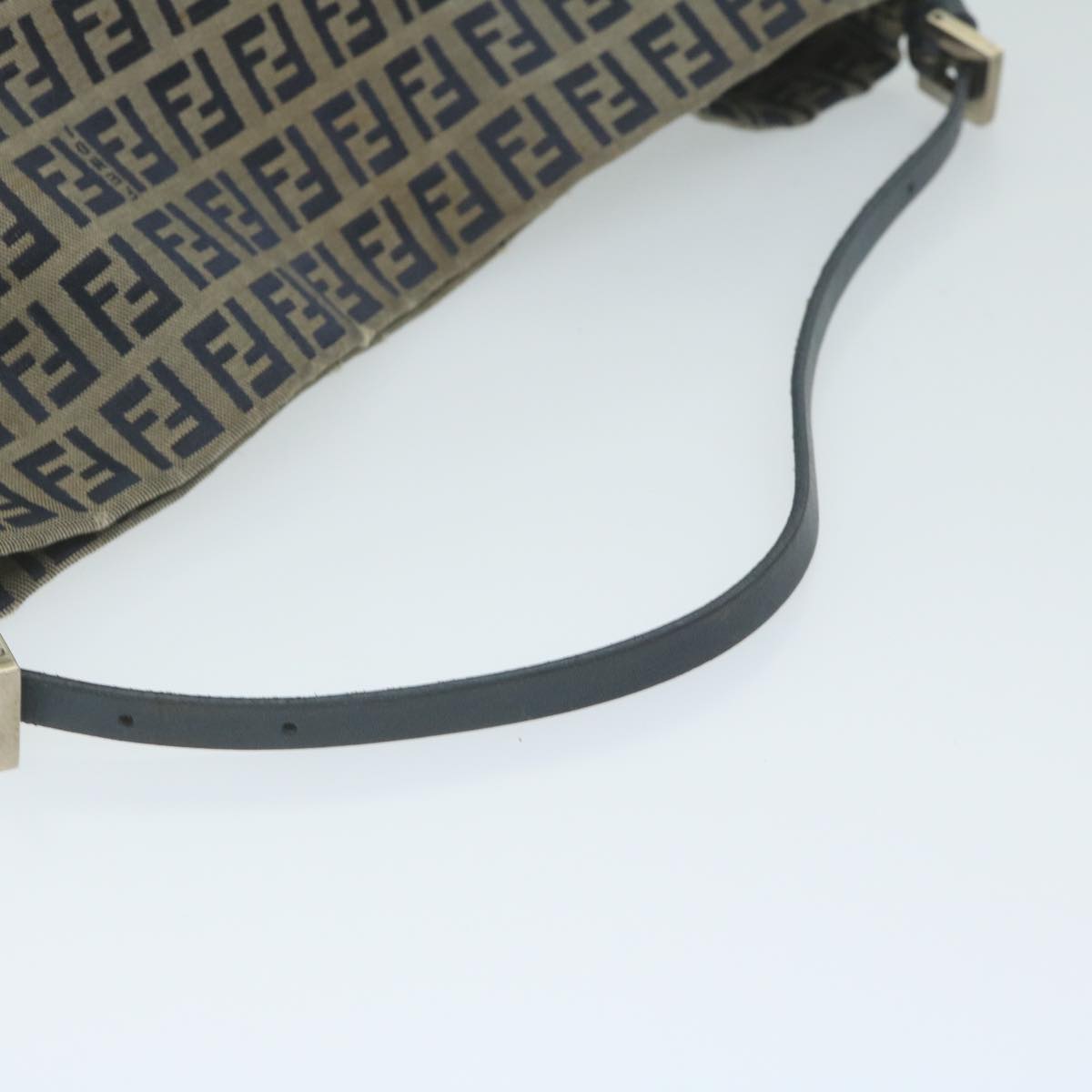 FENDI Zucchino Canvas Shoulder Bag Navy fm3014
