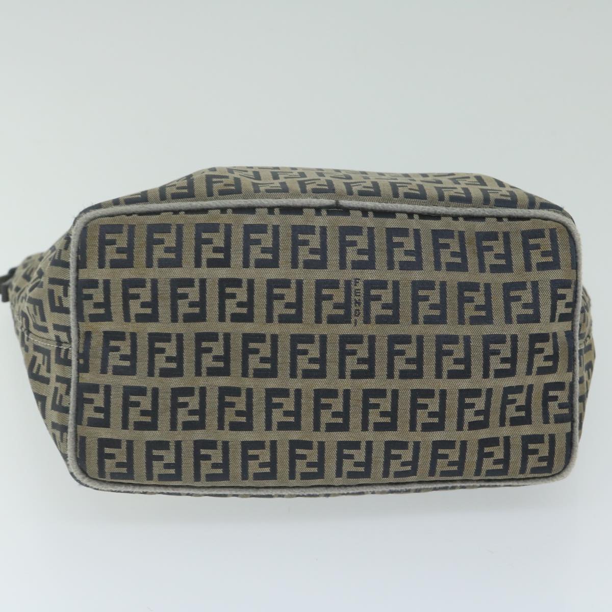 FENDI Zucchino Canvas Shoulder Bag Navy fm3014
