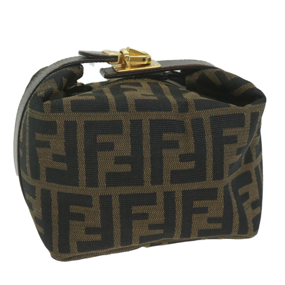 FENDI Zucca Canvas Hand Bag Black Brown fm3015