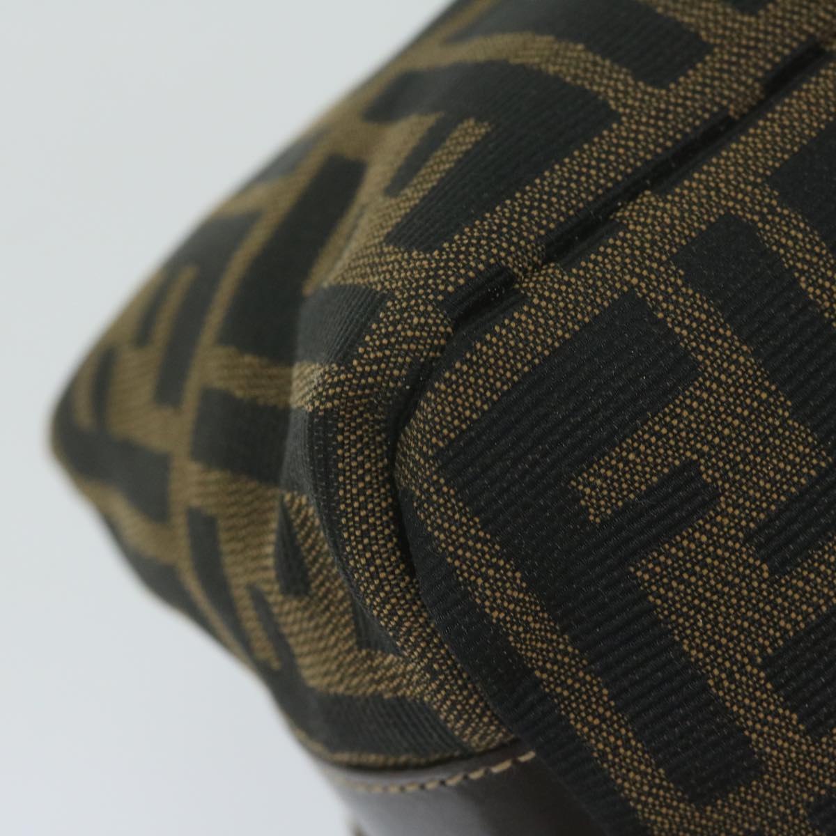 FENDI Zucca Canvas Hand Bag Black Brown fm3015