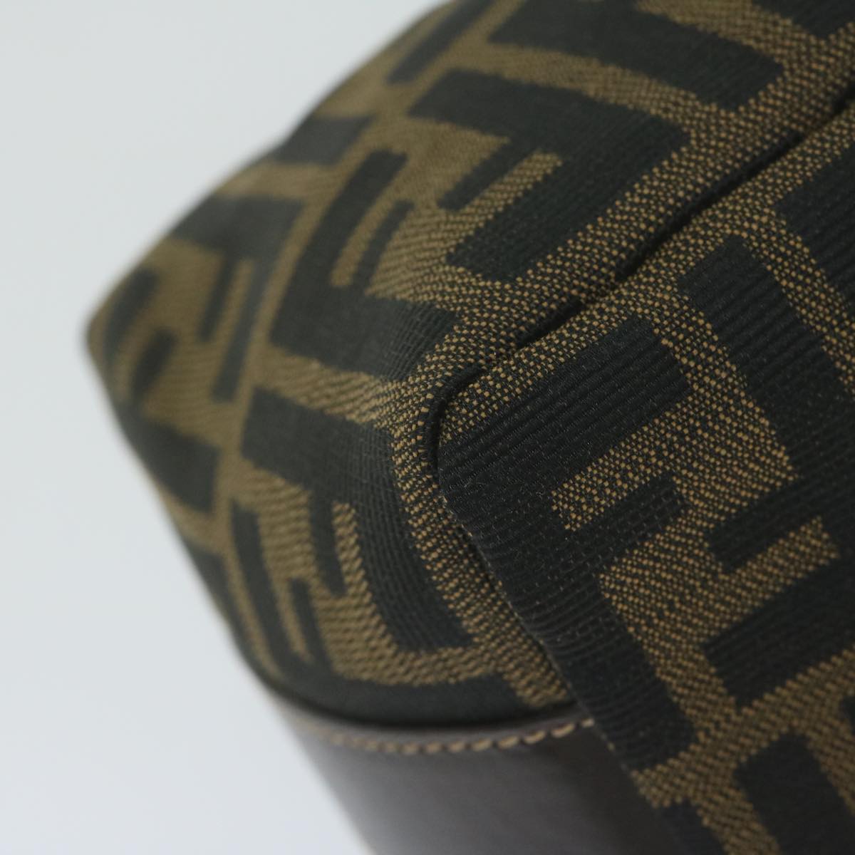 FENDI Zucca Canvas Hand Bag Black Brown fm3015