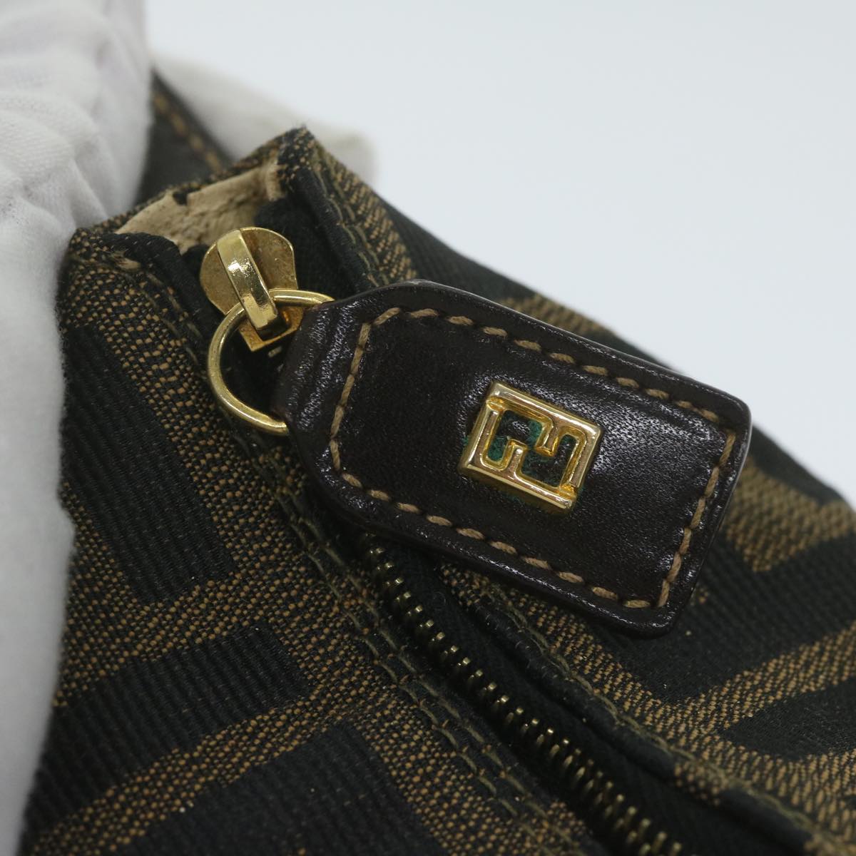 FENDI Zucca Canvas Hand Bag Black Brown fm3015