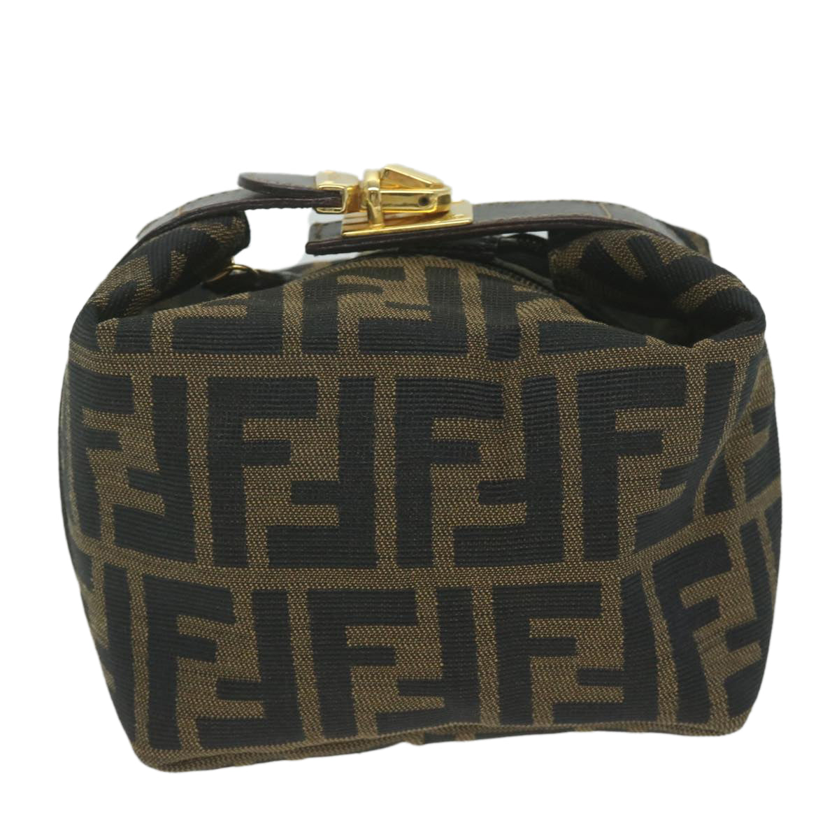 FENDI Zucca Canvas Hand Bag Black Brown fm3015
