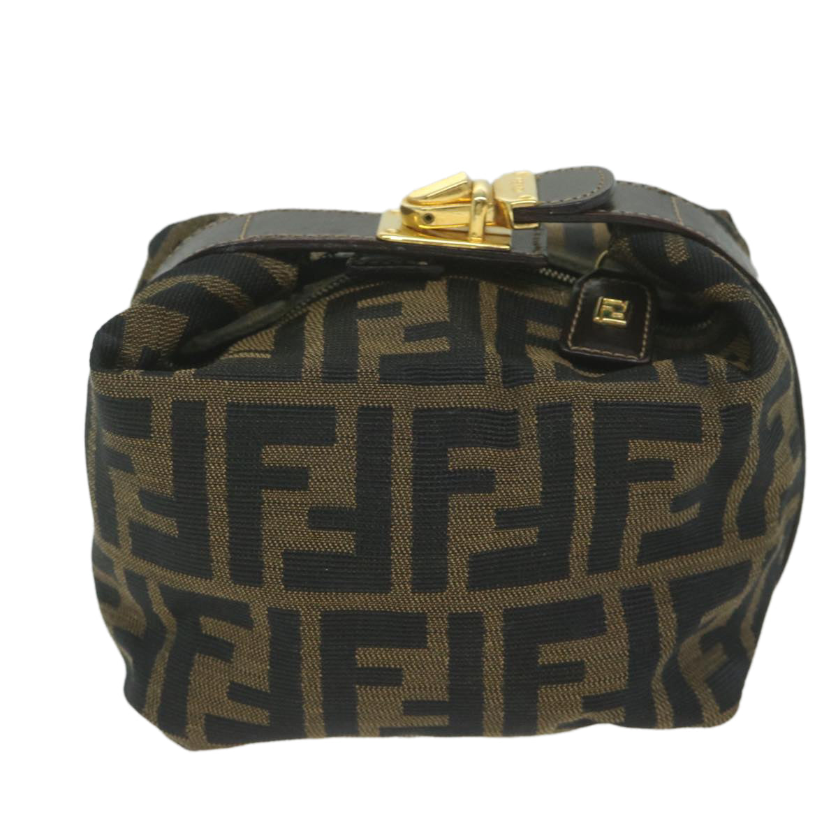 FENDI Zucca Canvas Hand Bag Black Brown fm3015
