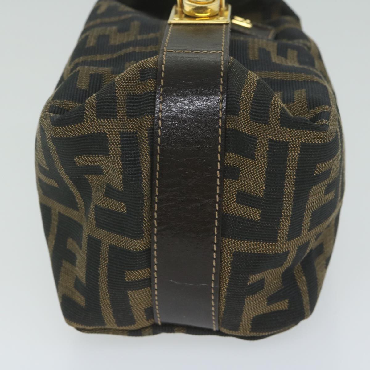 FENDI Zucca Canvas Hand Bag Black Brown fm3015