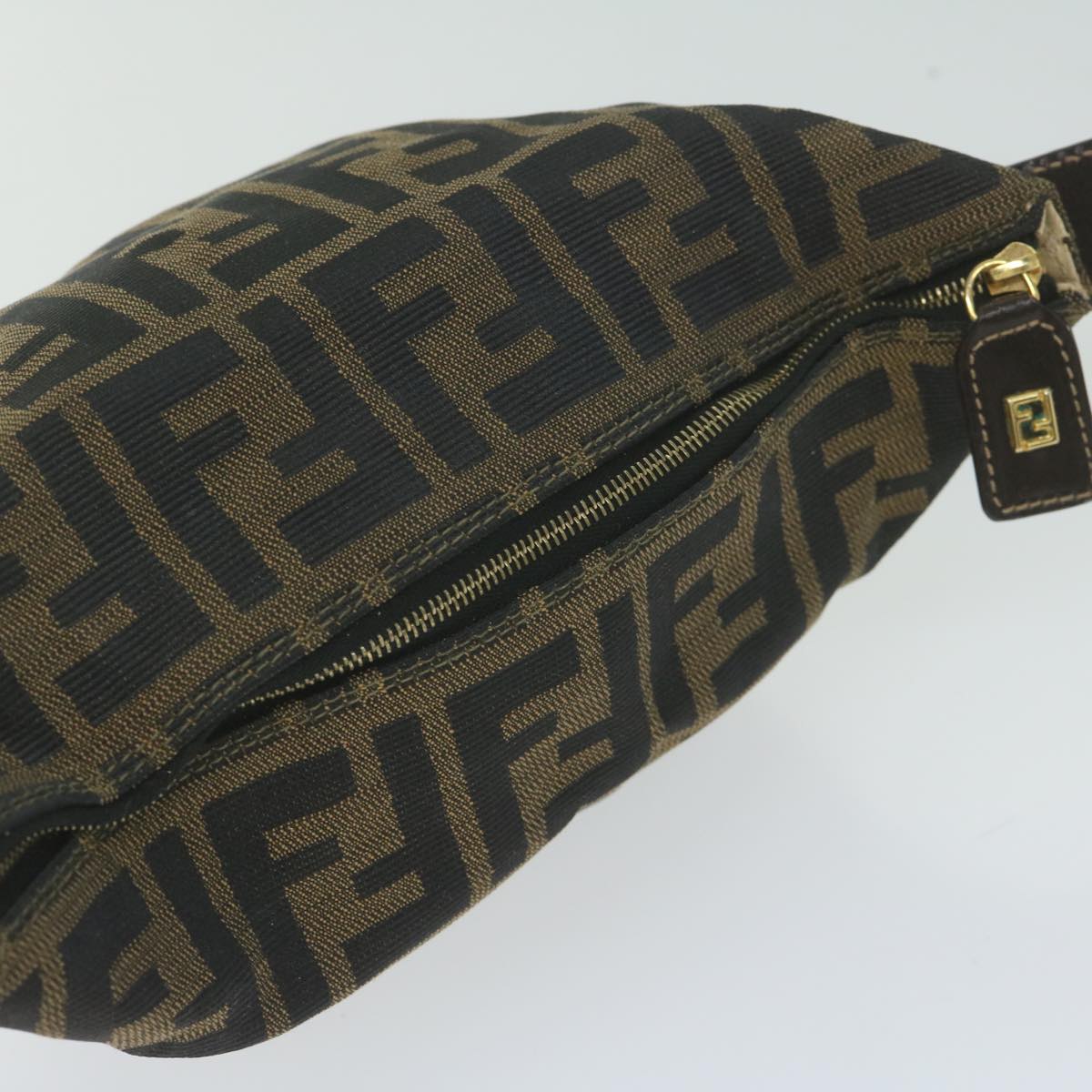FENDI Zucca Canvas Hand Bag Black Brown fm3015