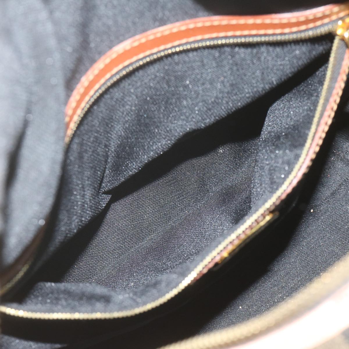 FENDI Pecan Canvas Boston Bag PVC Brown Khaki fm3027