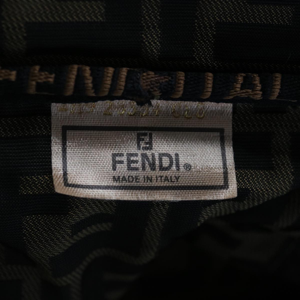FENDI Zucca Canvas Vanity Pouch Brown Black fm3154