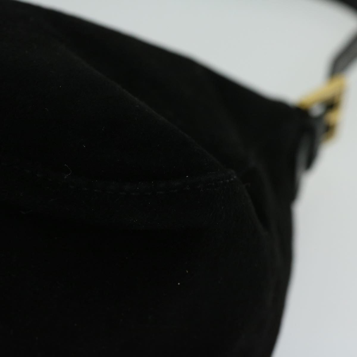 FENDI Mamma Baguette Shoulder Bag Suede Black fm3241