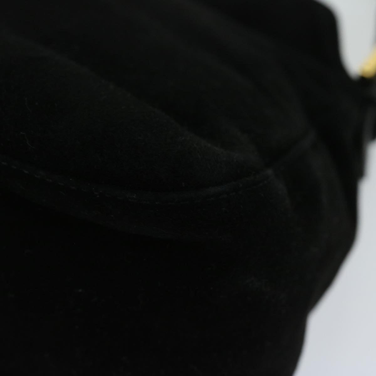 FENDI Mamma Baguette Shoulder Bag Suede Black fm3241