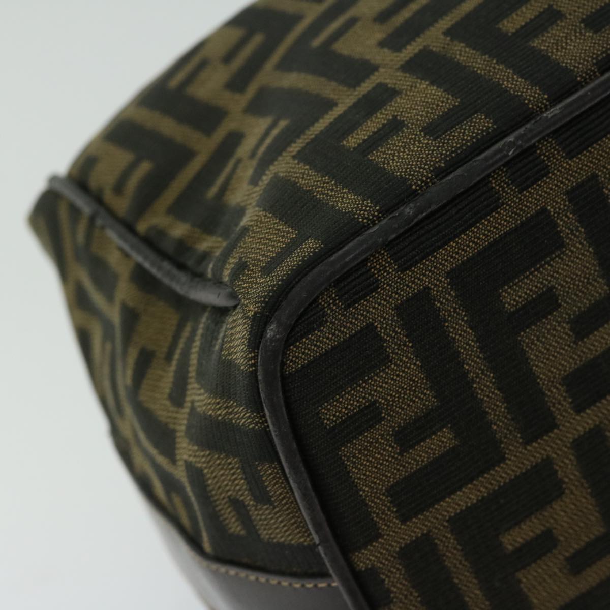 FENDI Zucca Canvas Hand Bag Black Brown fm3243