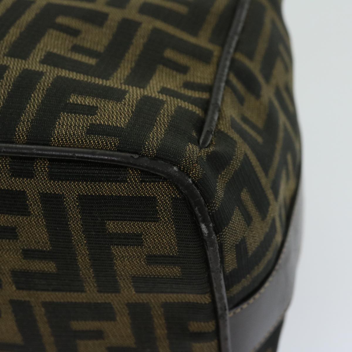 FENDI Zucca Canvas Hand Bag Black Brown fm3243