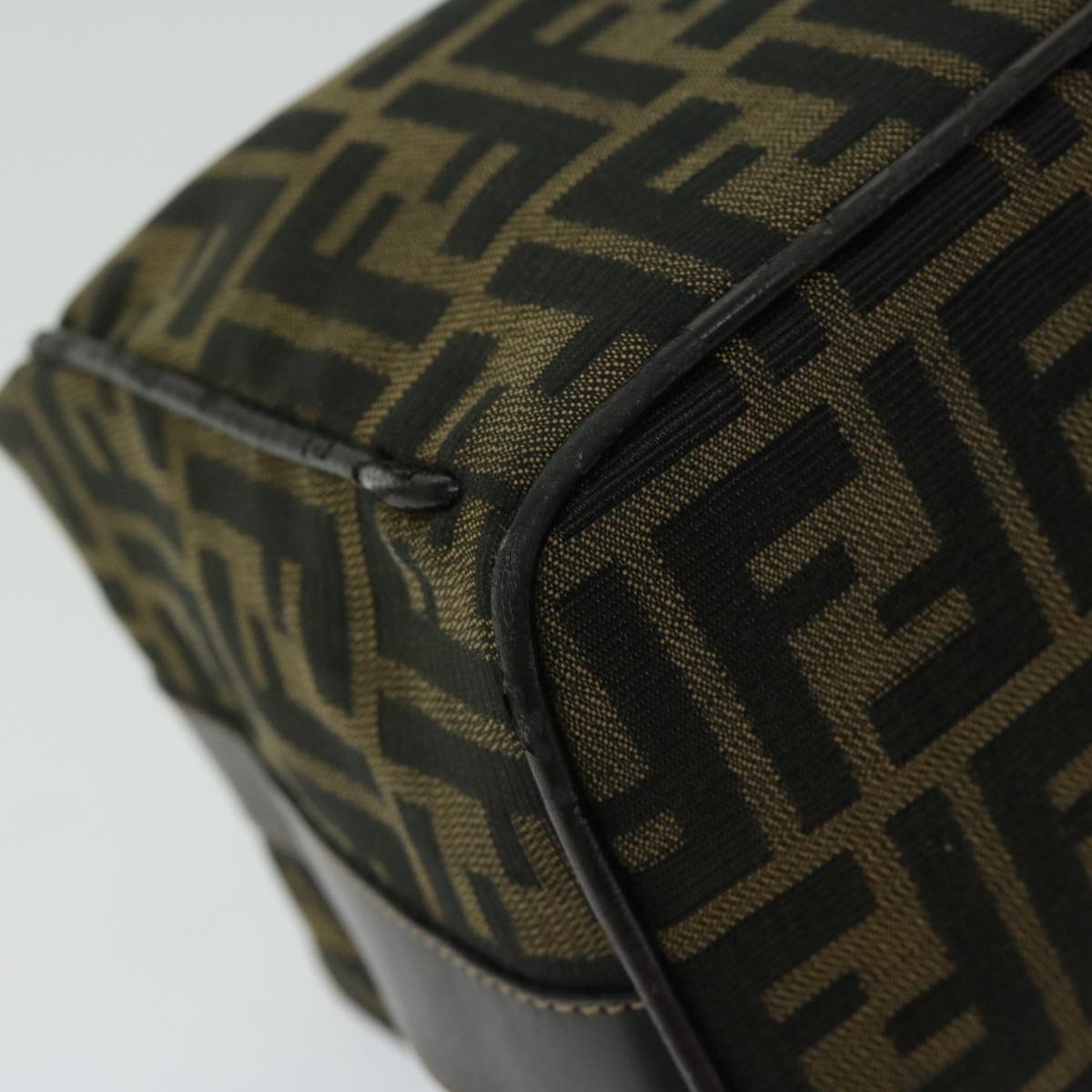 FENDI Zucca Canvas Hand Bag Black Brown fm3243