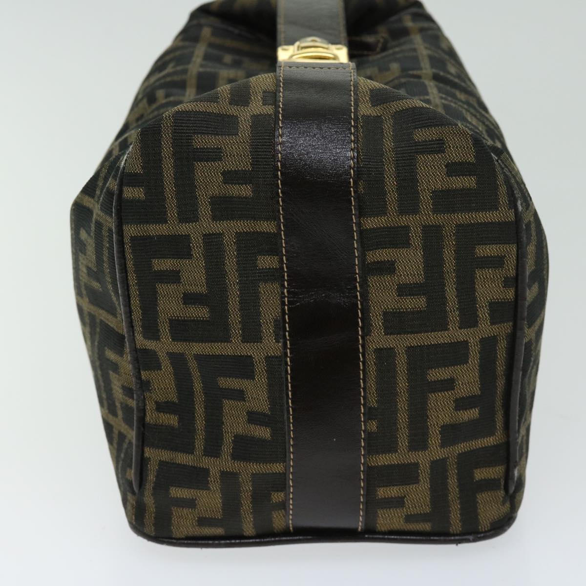 FENDI Zucca Canvas Hand Bag Black Brown fm3243