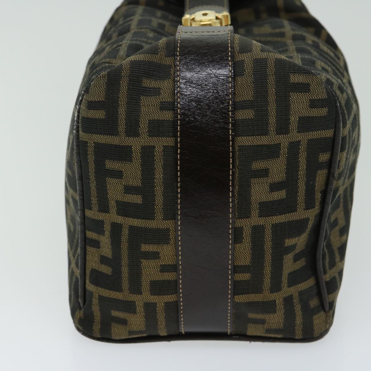 FENDI Zucca Canvas Hand Bag Black Brown fm3243