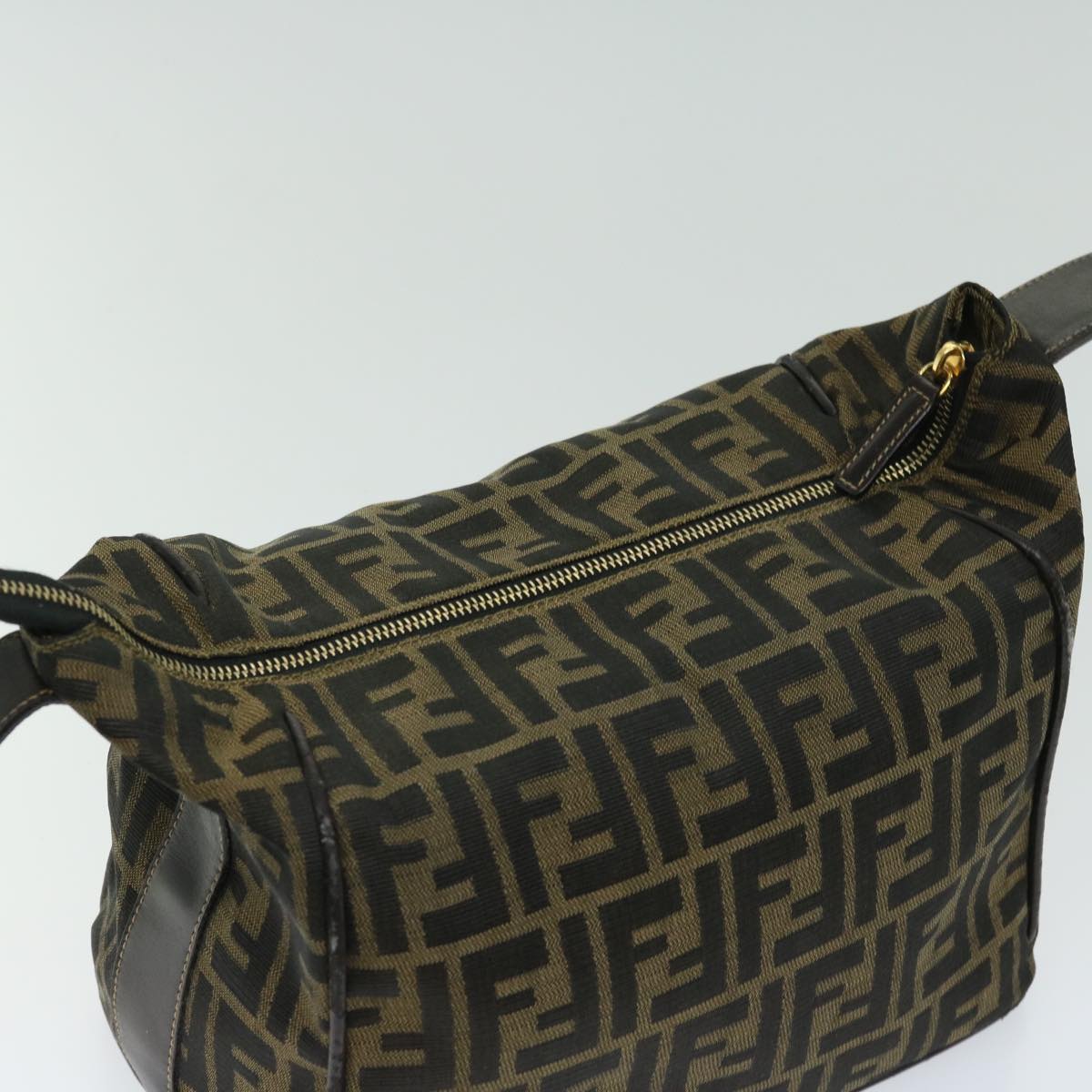 FENDI Zucca Canvas Hand Bag Black Brown fm3243