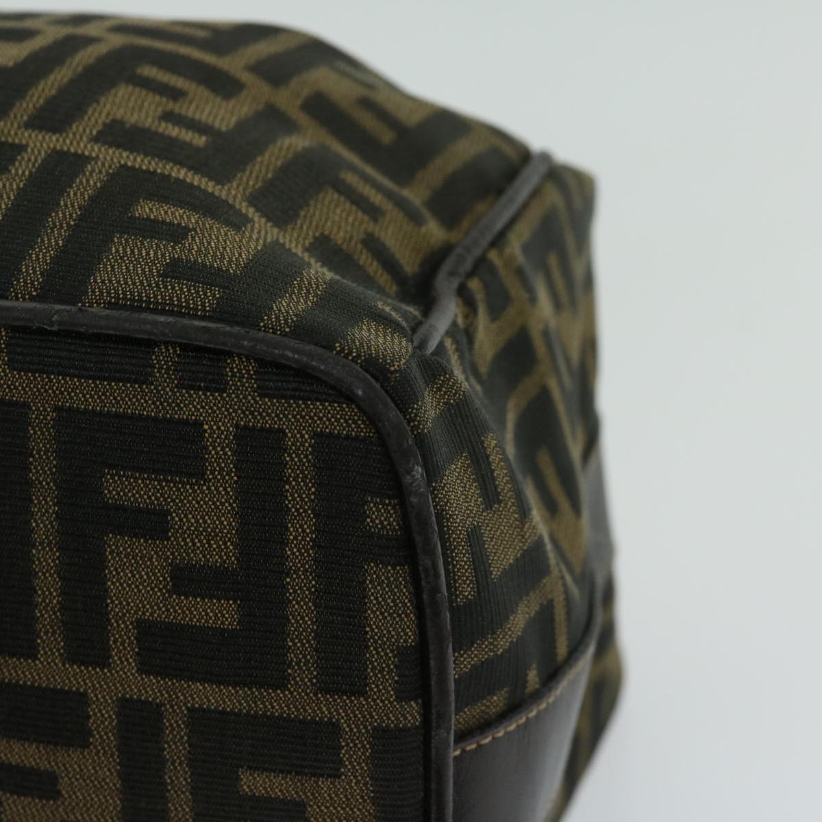 FENDI Zucca Canvas Hand Bag Black Brown fm3243