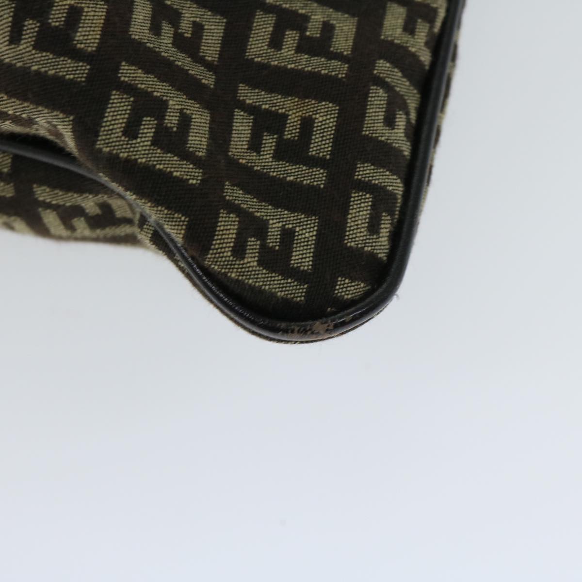 FENDI Zucchino Canvas Mamma Baguette Shoulder Bag Brown fm3245