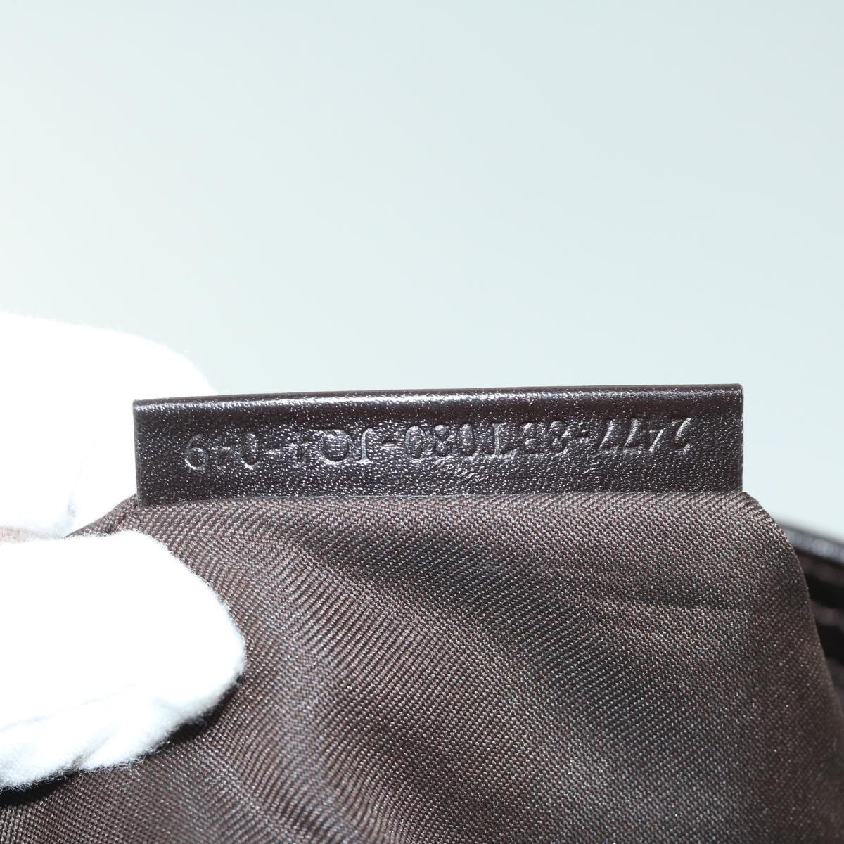 FENDI Zucchino Canvas Mamma Baguette Shoulder Bag Brown fm3245