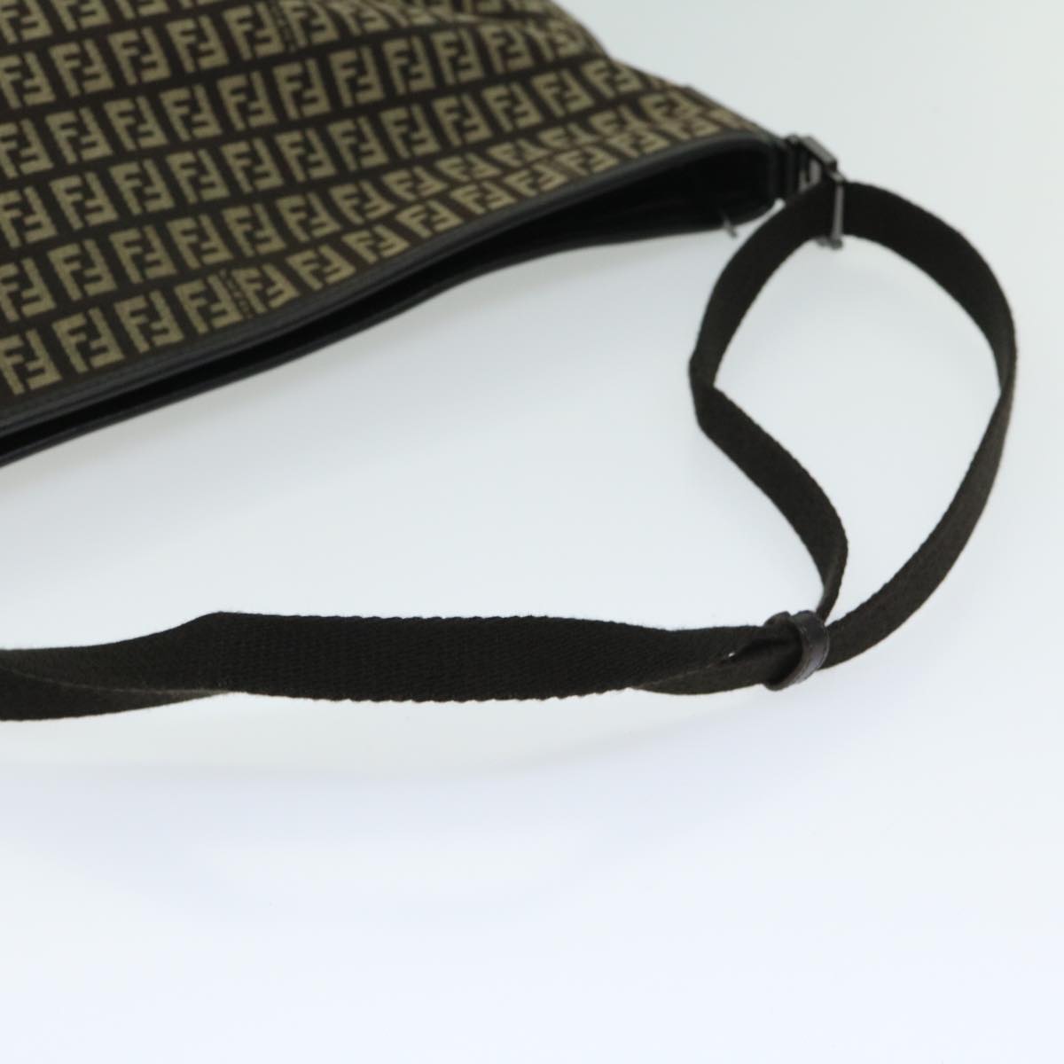 FENDI Zucchino Canvas Mamma Baguette Shoulder Bag Brown fm3245