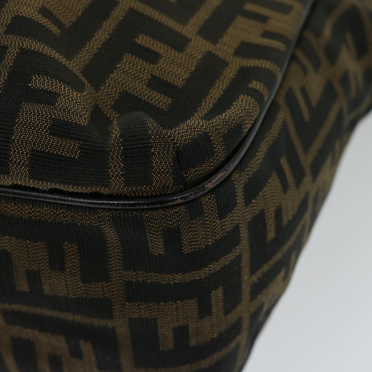 FENDI Zucca Canvas Shoulder Bag Black Brown fm3246