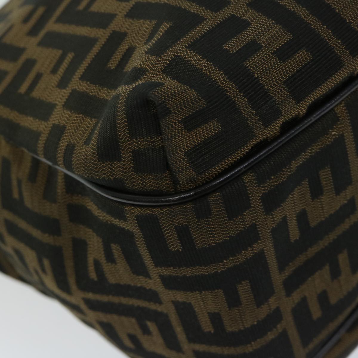 FENDI Zucca Canvas Shoulder Bag Black Brown fm3246