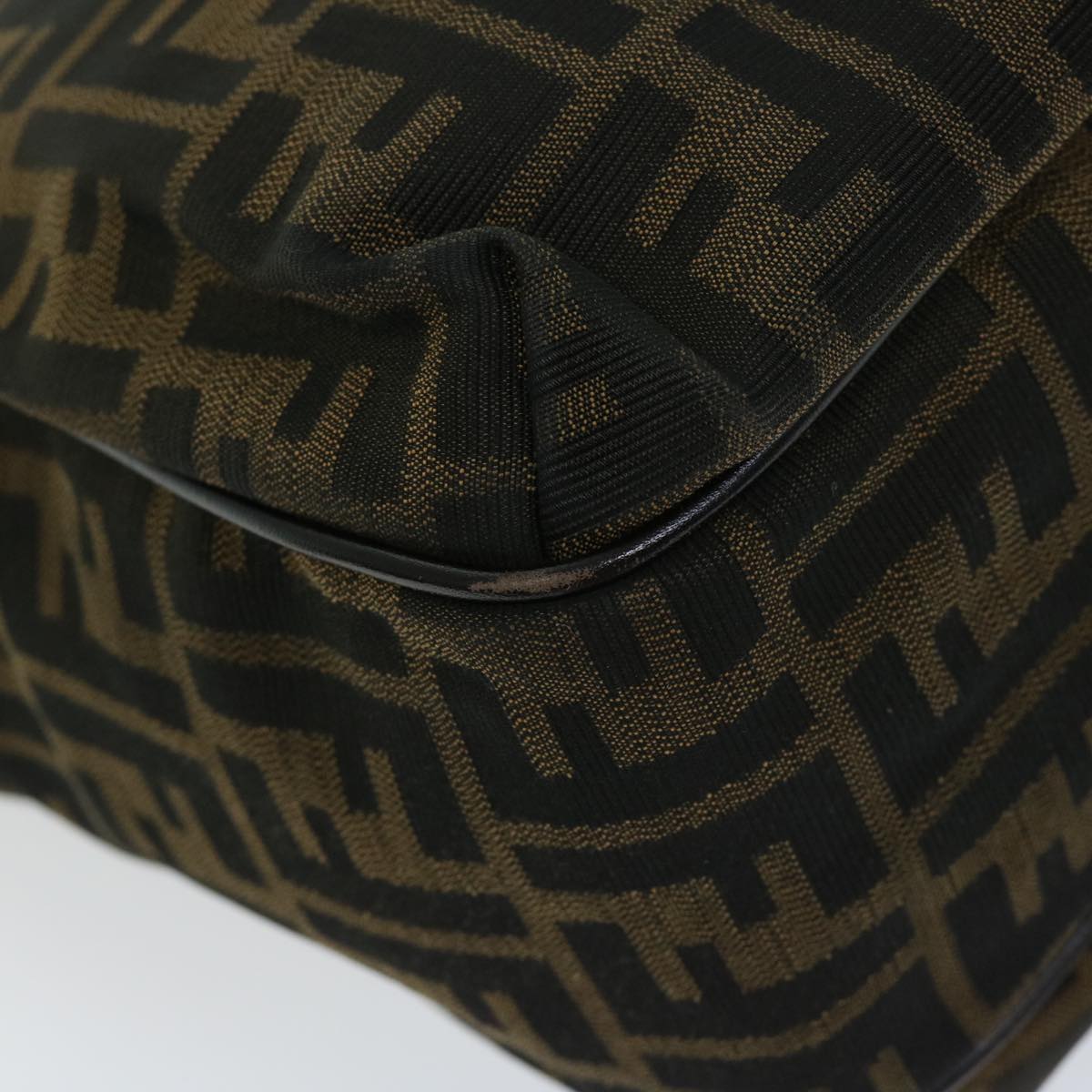 FENDI Zucca Canvas Shoulder Bag Black Brown fm3246