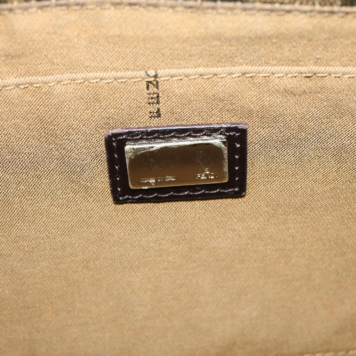 FENDI Zucca Canvas Shoulder Bag Black Brown fm3246