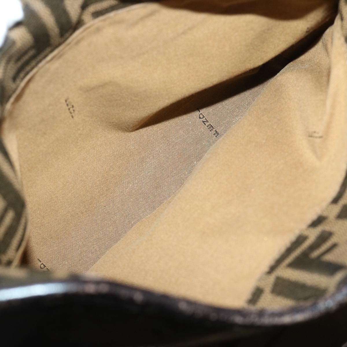 FENDI Zucca Canvas Shoulder Bag Black Brown fm3246