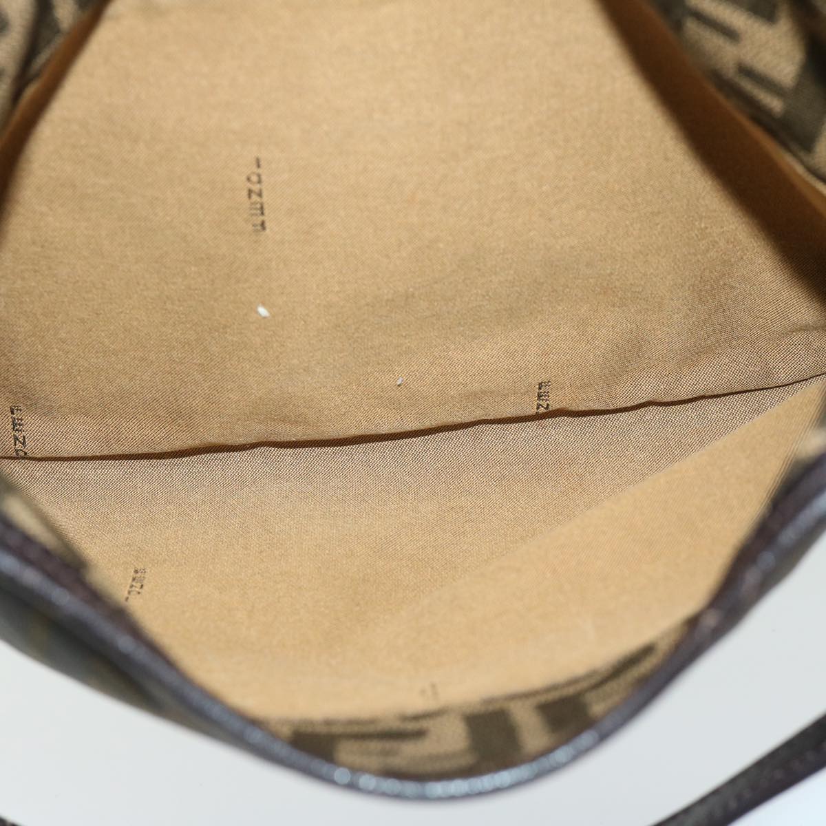 FENDI Zucca Canvas Shoulder Bag Black Brown fm3246