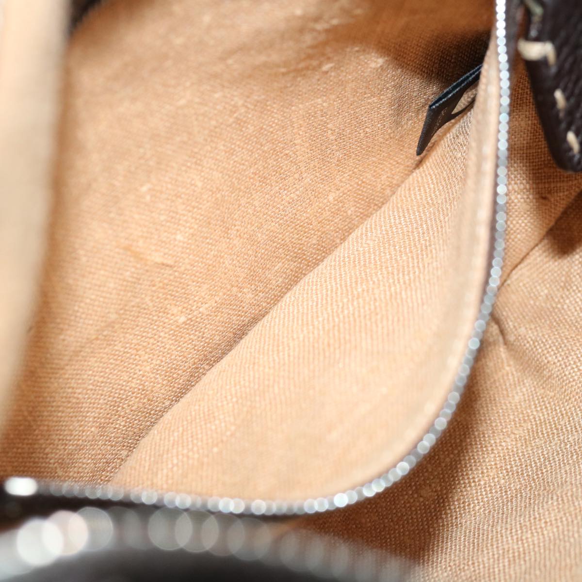 FENDI Celeria Shoulder Bag Leather Brown fm3345