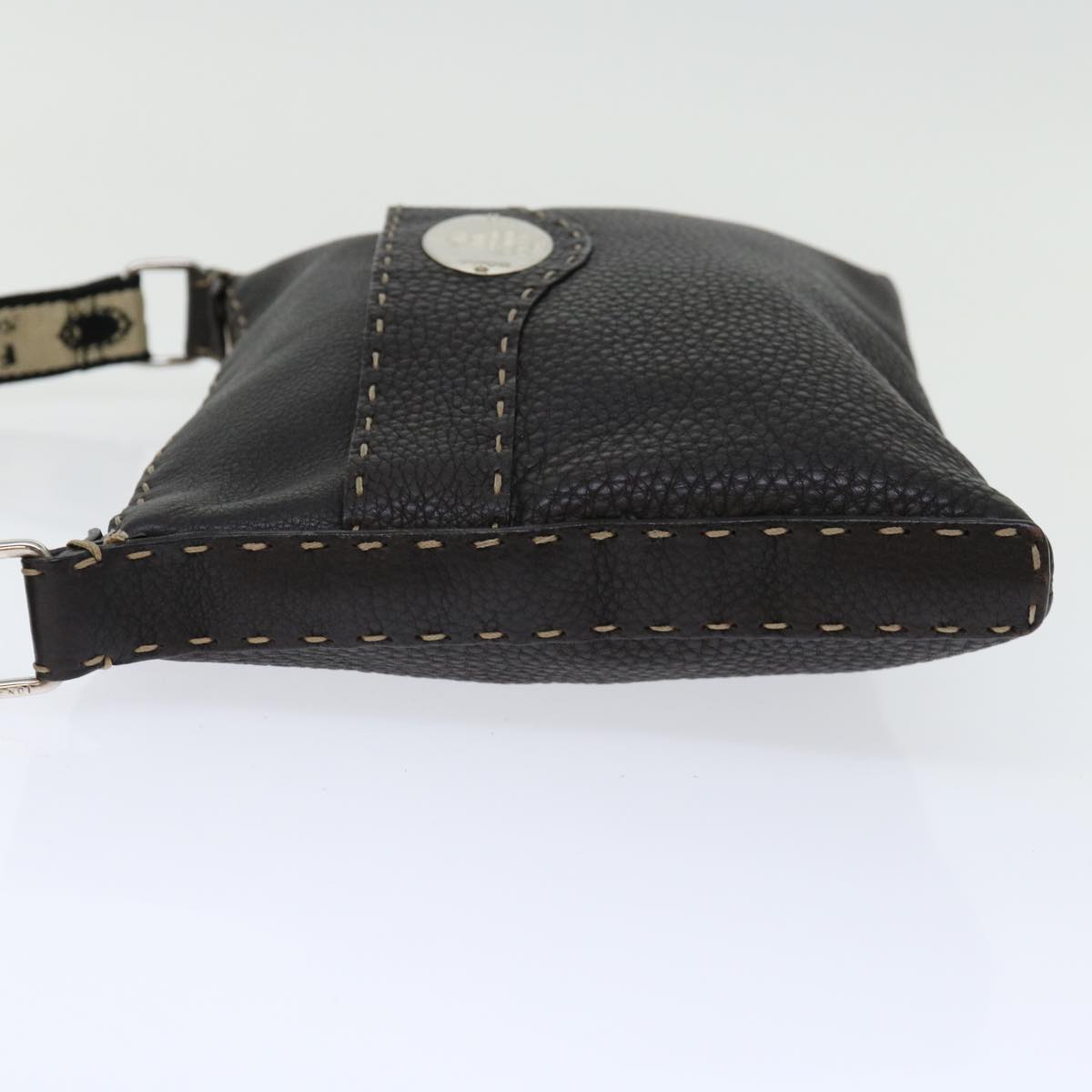 FENDI Celeria Shoulder Bag Leather Brown fm3345