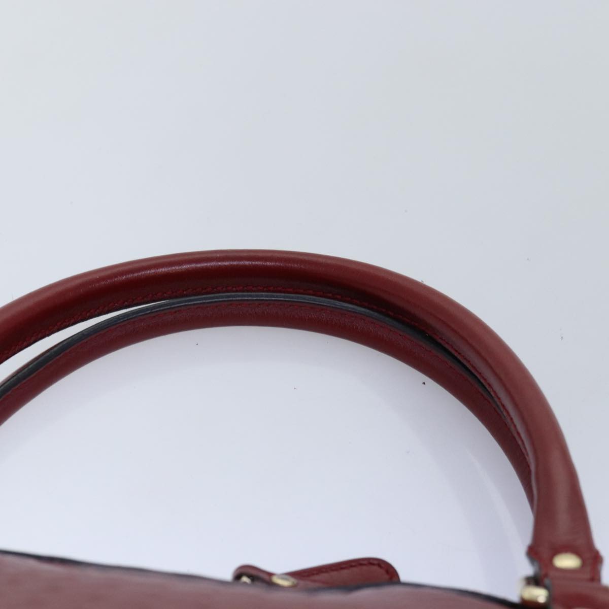 GUCCI Micro GG Canvas Guccissima Hand Bag Leather 2way Red 449657 fm3413