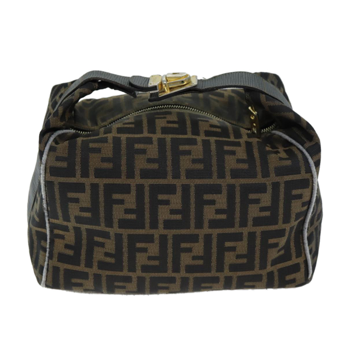 FENDI Zucca Canvas Hand Bag Black Brown fm3460
