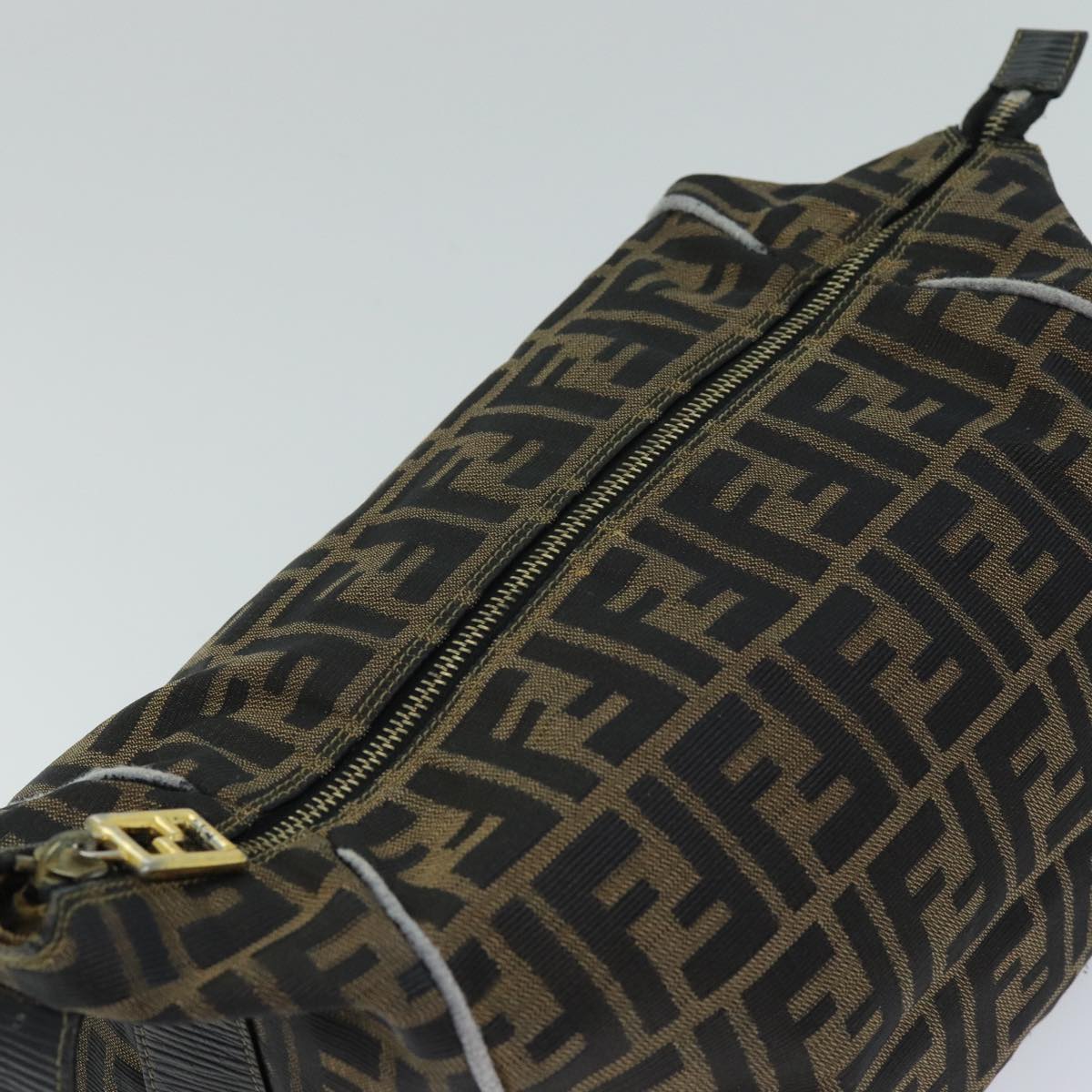 FENDI Zucca Canvas Hand Bag Black Brown fm3460