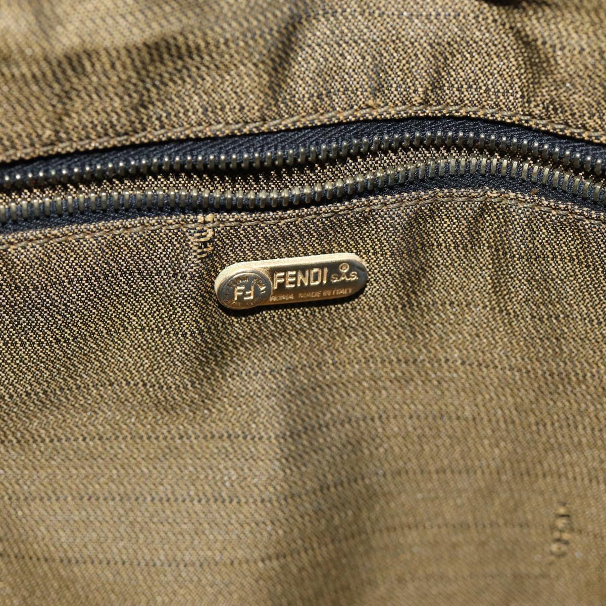 FENDI Zucca Canvas Hand Bag Black Brown fm3460