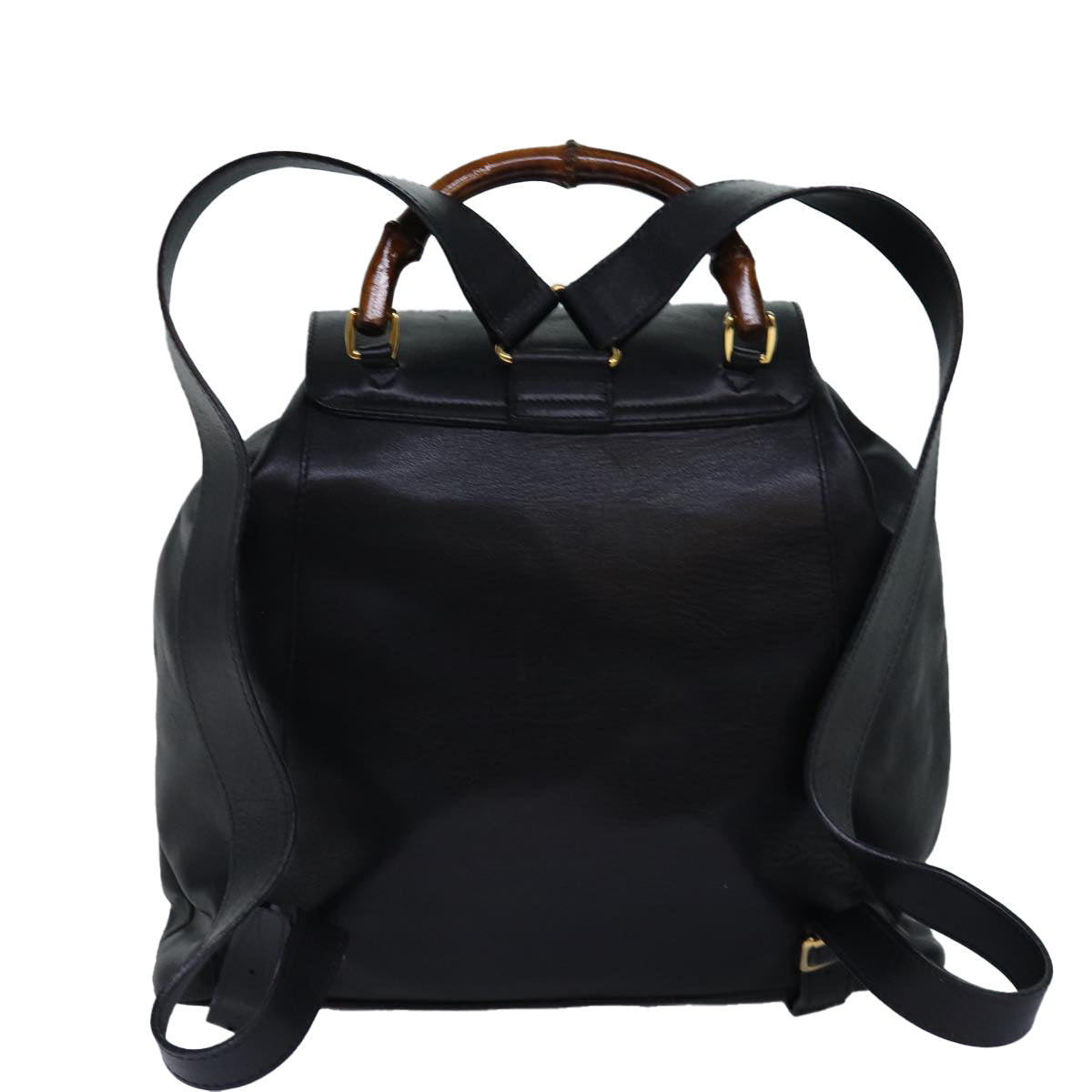 GUCCI Bamboo Backpack Leather Black 003 2058 0016 fm3461