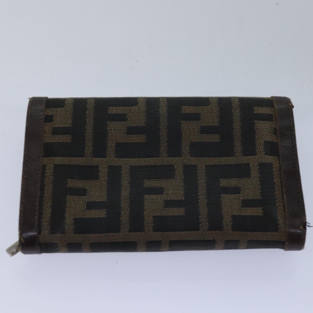 FENDI Zucca Canvas Wallet Leather 6Set Black Brown fm3475
