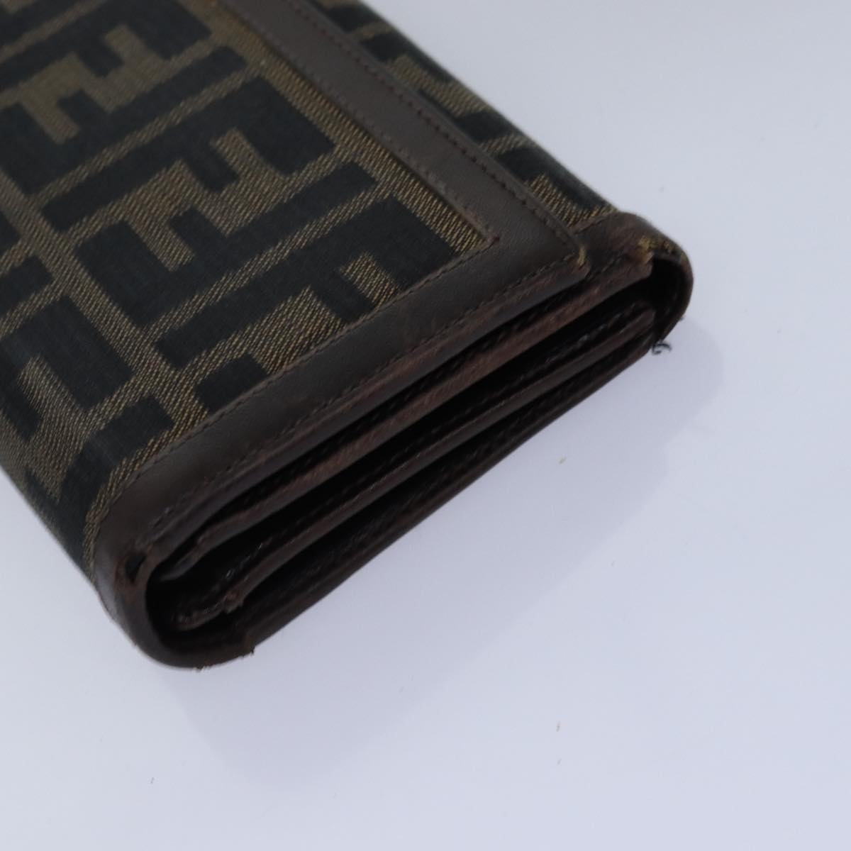 FENDI Zucca Canvas Wallet Leather 6Set Black Brown fm3475