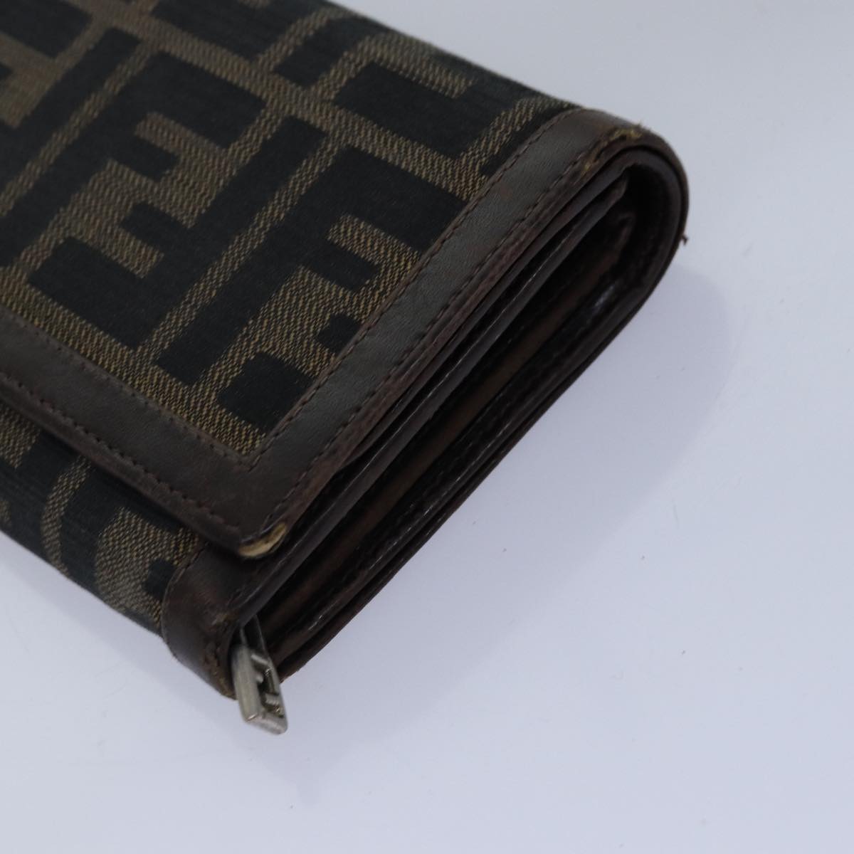 FENDI Zucca Canvas Wallet Leather 6Set Black Brown fm3475