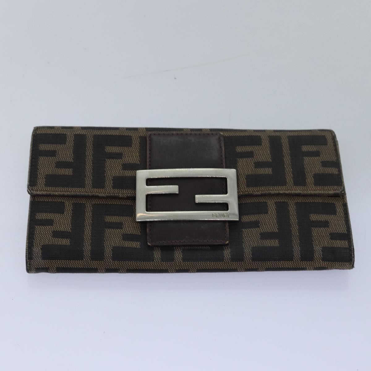 FENDI Zucca Canvas Wallet Leather 6Set Black Brown fm3475
