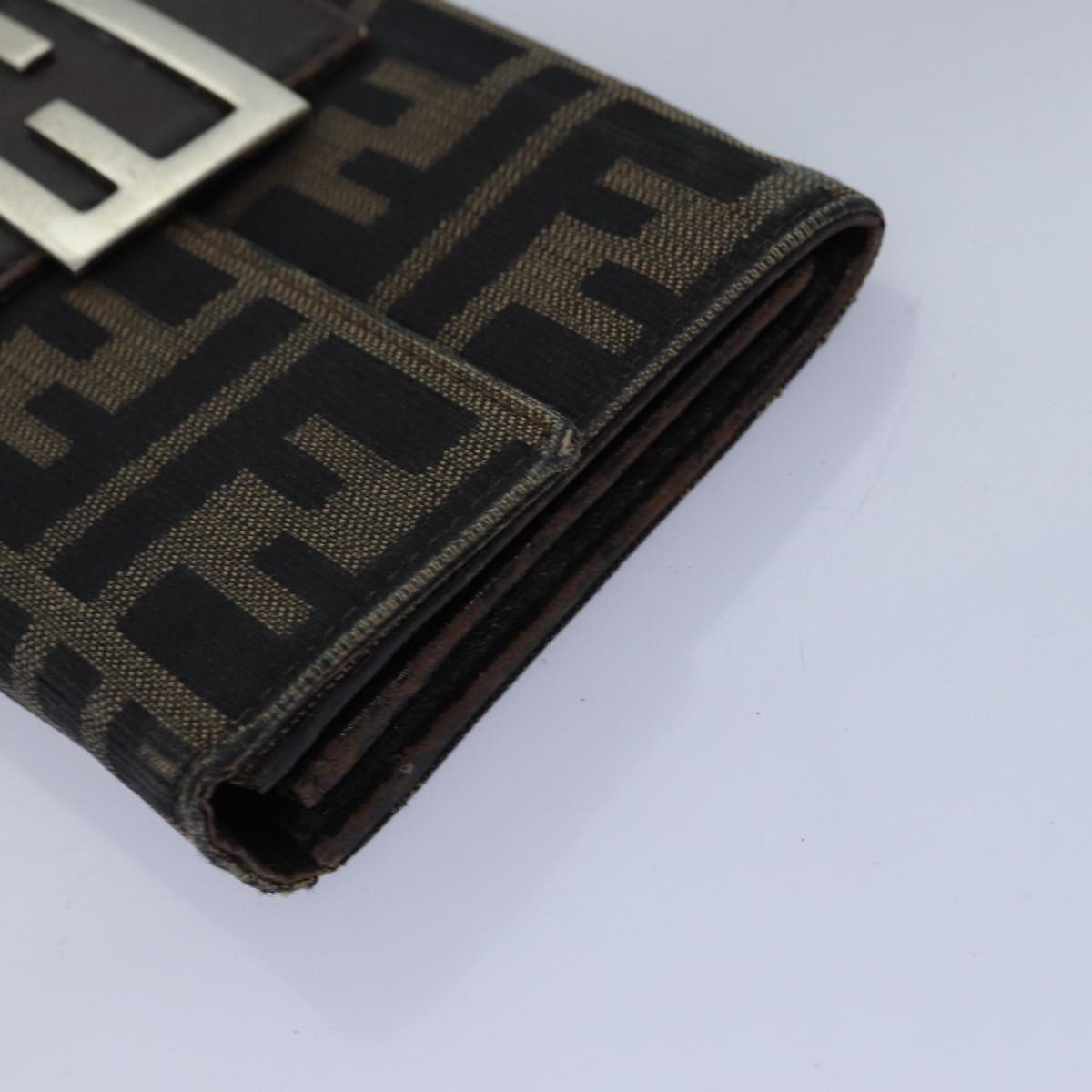 FENDI Zucca Canvas Wallet Leather 6Set Black Brown fm3475