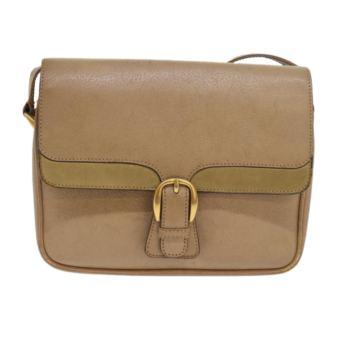 GUCCI Shoulder Bag Leather Beige fm3502