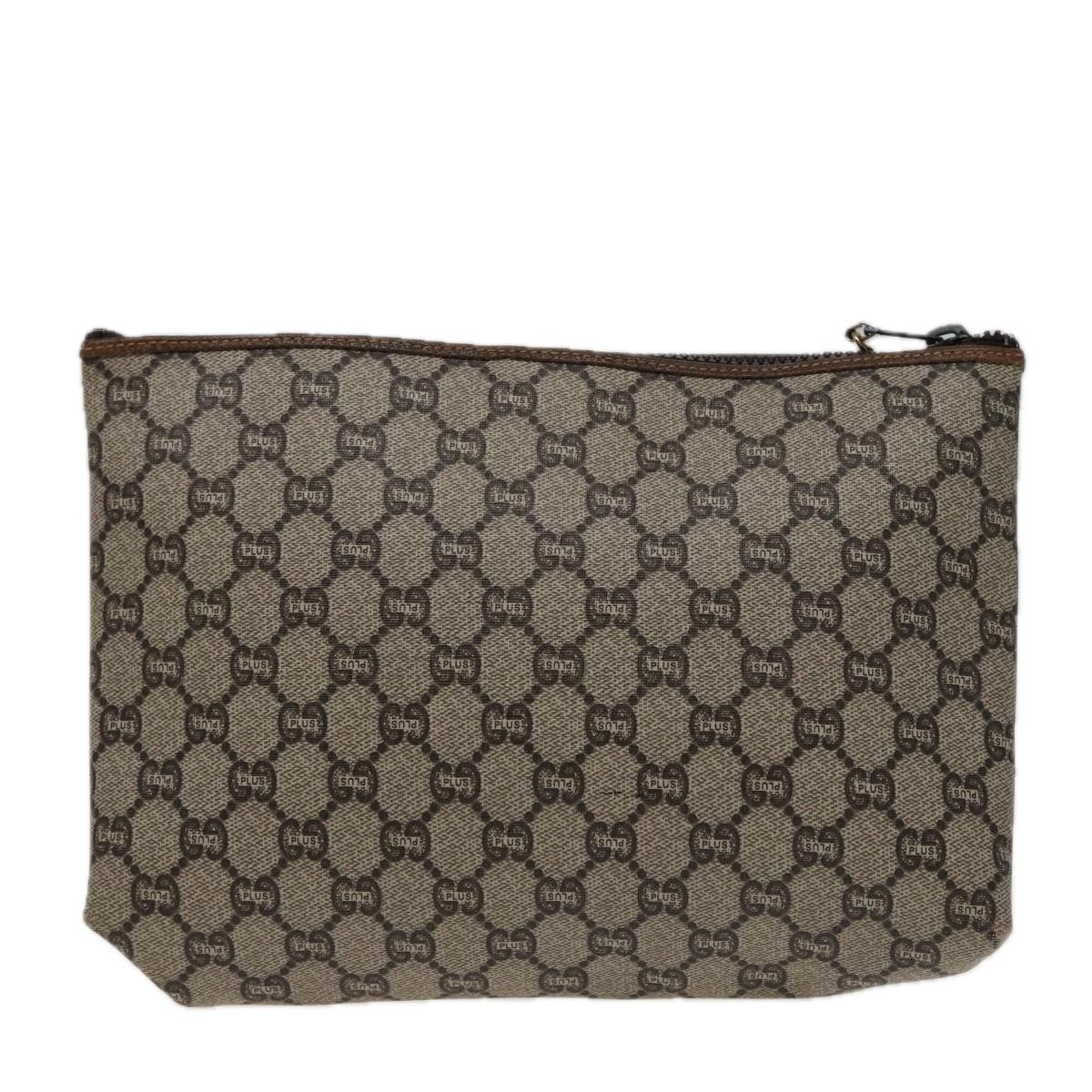 GUCCI GG Plus Supreme Clutch Bag PVC Beige fm3504