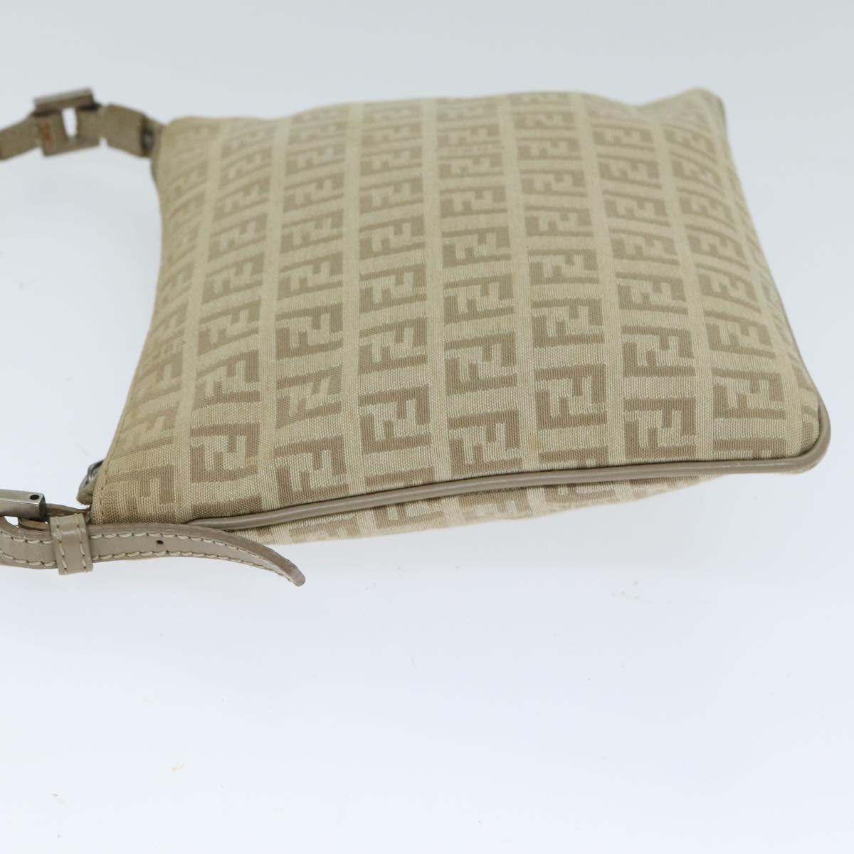 FENDI Zucchino Canvas Shoulder Bag Beige fm3513
