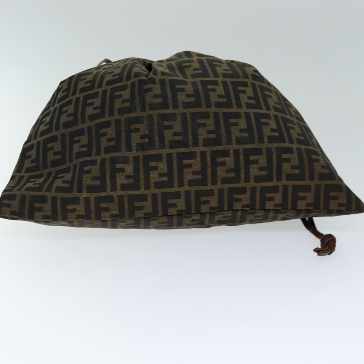 FENDI Zucca Canvas Purse Shoulder Bag Brown Black fm3526