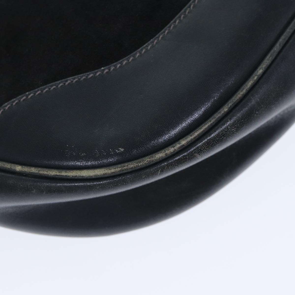 GUCCI Shoulder Bag Leather Suede Navy fm3543