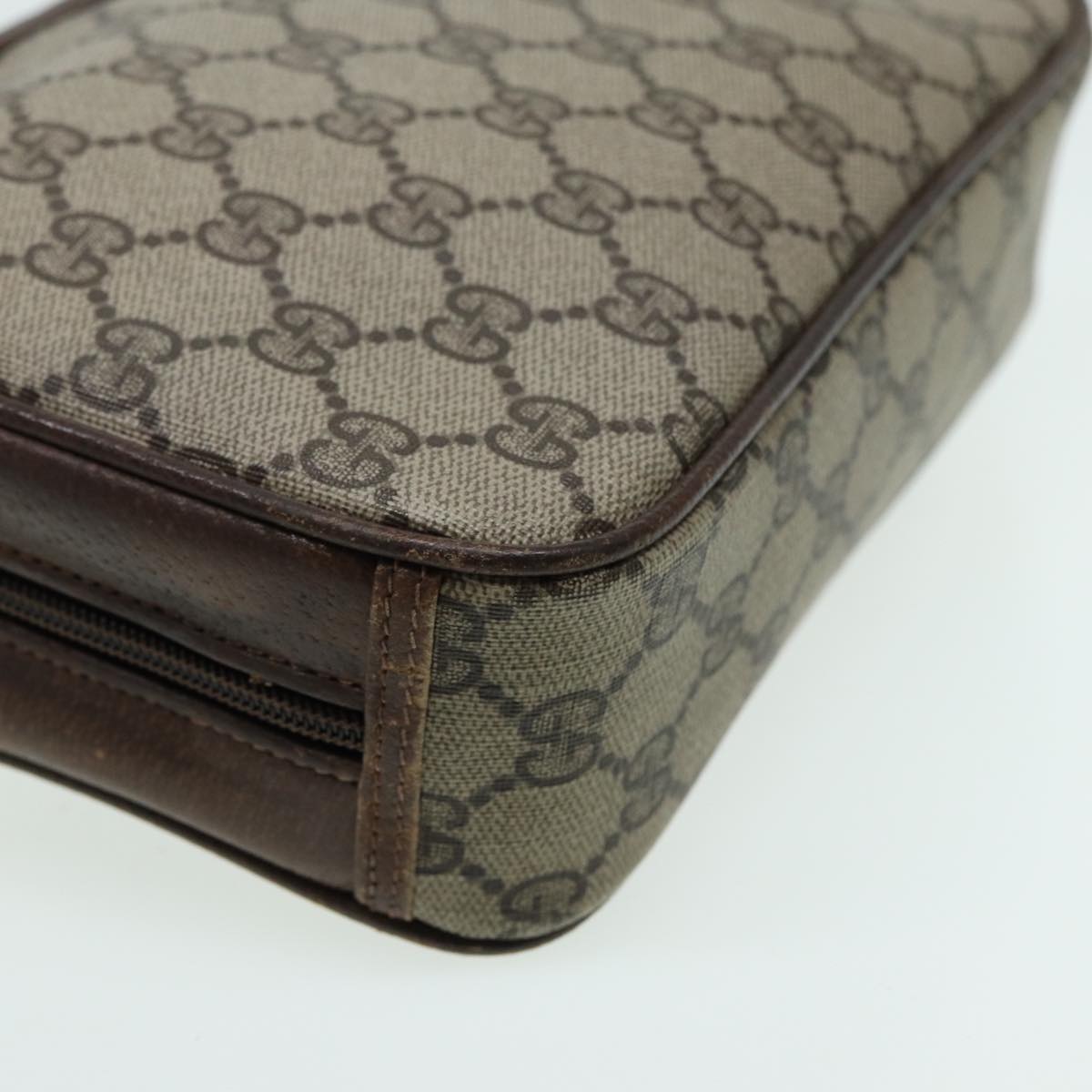 GUCCI GG Canvas Shoulder Bag PVC Leather Beige fm3580