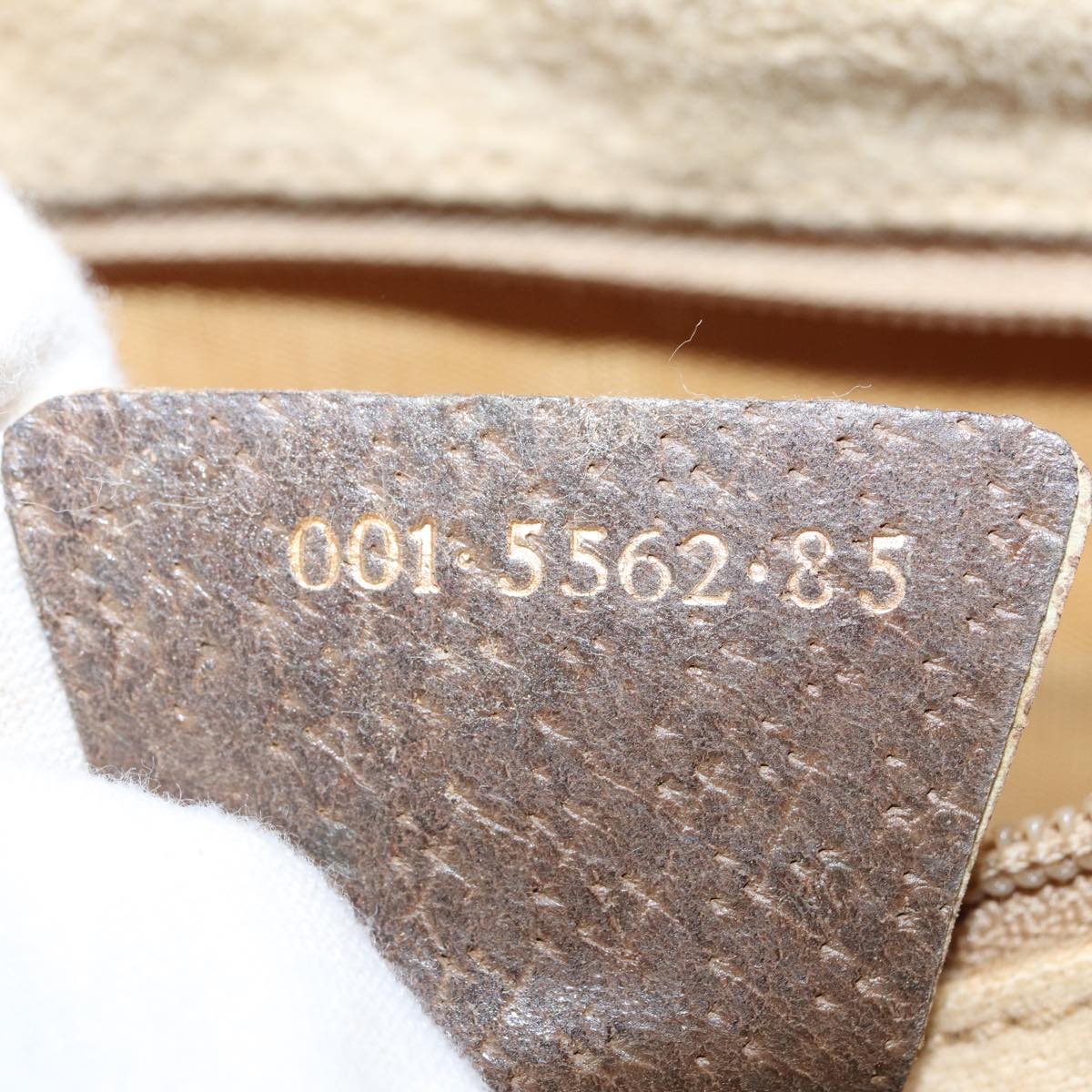 GUCCI GG Canvas Shoulder Bag PVC Leather Beige fm3580